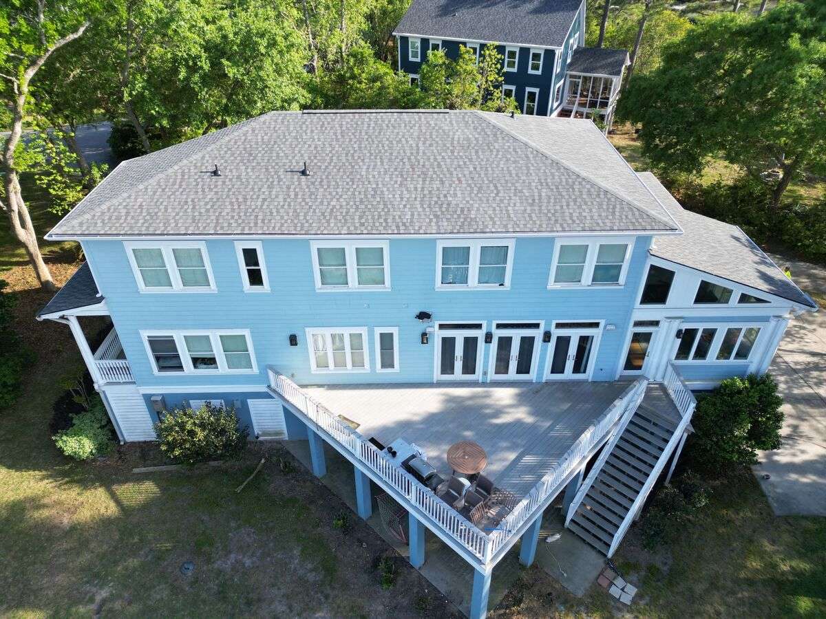 A completed residential roof installed by the best roofers in Charleston