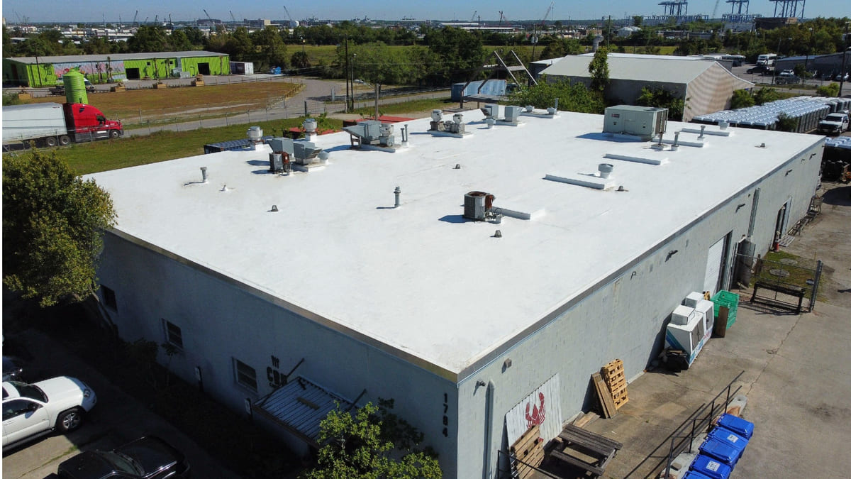 A completed commercial roof by Roofing USA