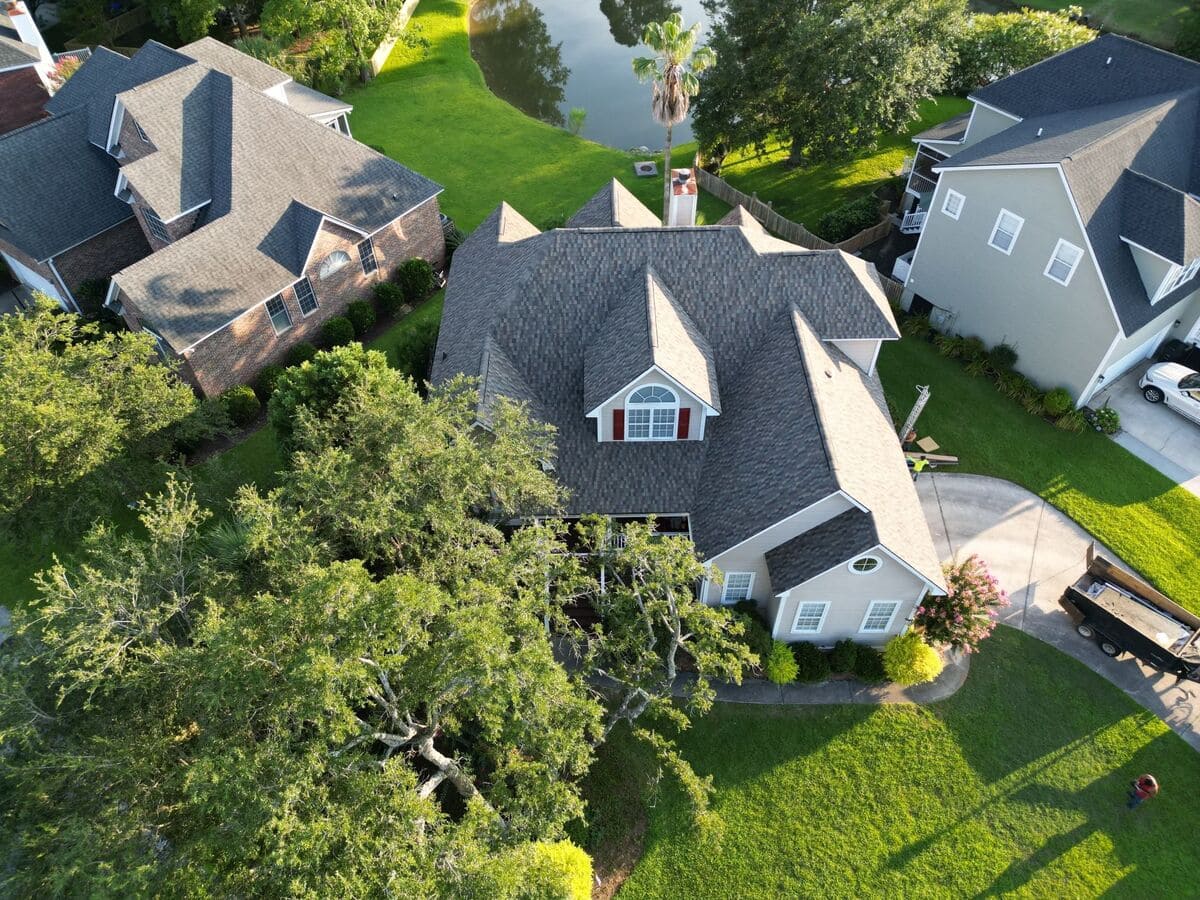 A completed residential roof in Charleston by Roofing USA