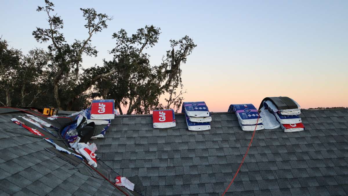 Roofing USA products on top of residential roofing