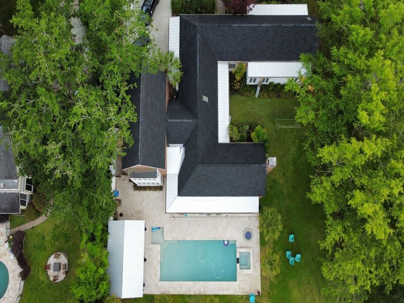 Charcoal GAF Roof Replacement in West Ashley Centered Top View