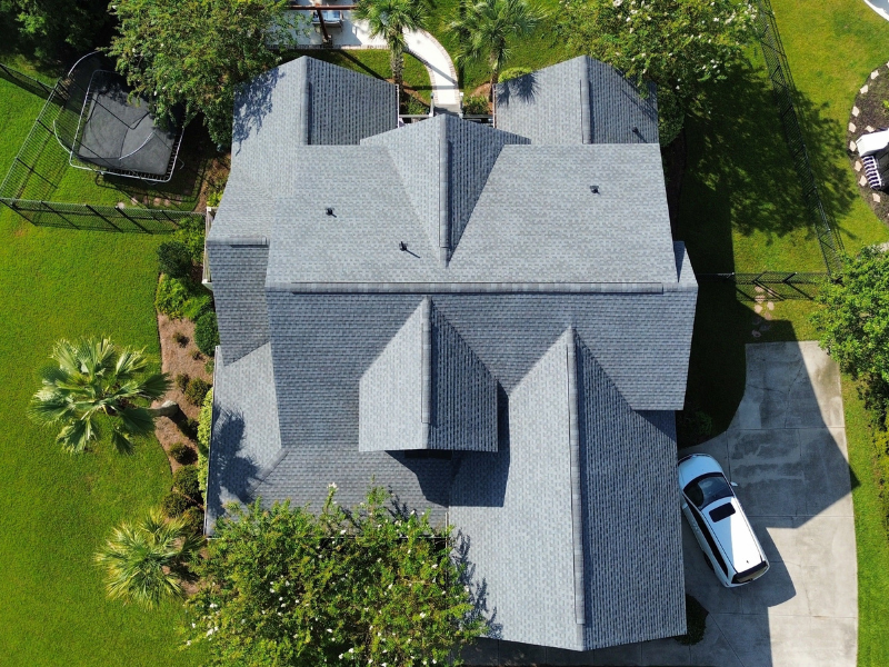 Oyster Gray GAF Roof Replacement in Daniel Island Centered Top View