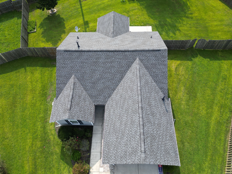 Pewter Gray GAF Roof Replacement in Hanahan Centered TOp View