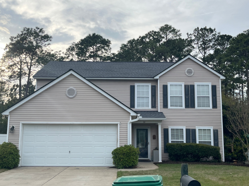 Pewter Gray GAF Roof Replacement in Hilton Head Front View