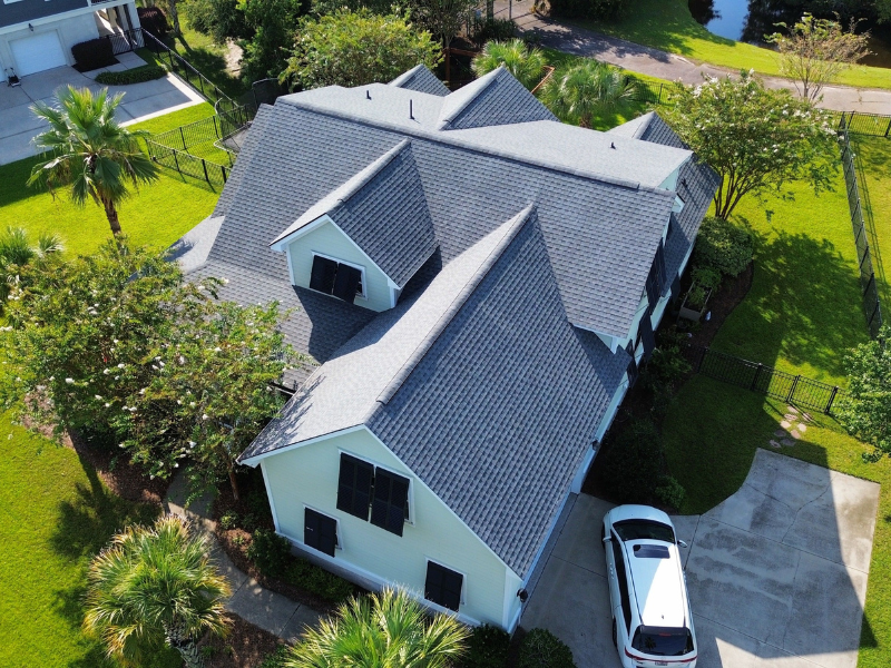 Oyster Gray GAF Timberline HDZ Roof Replacement in Daniel Island, SC